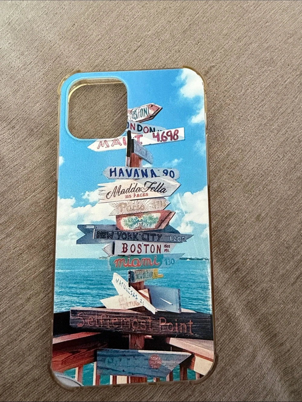 Beach Signpost iPhone Case in Sky Blue